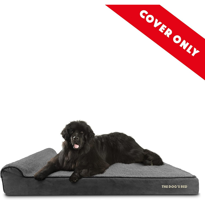 Ортопедичне ліжко для собак з меморі-піни, 162x111x15 см, сірий плюш