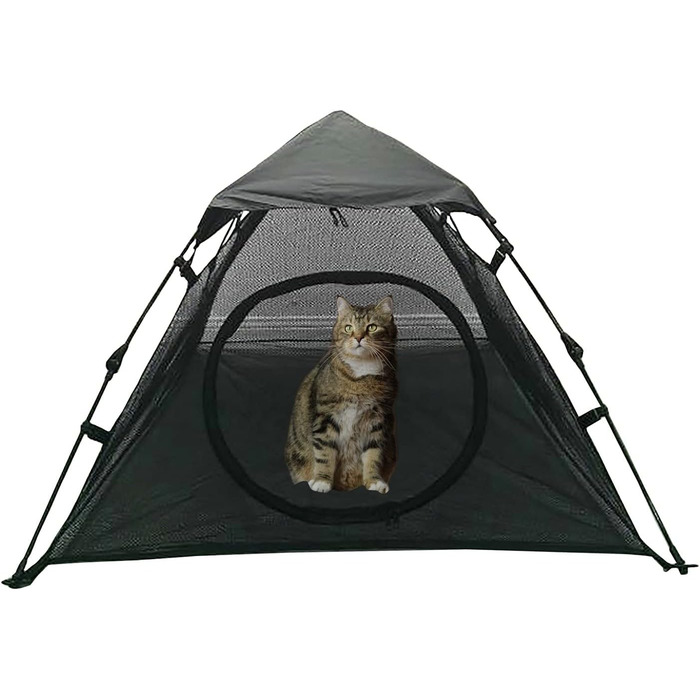 Намет-будка для тварин Pop-Up, великий, для котів, цуценят, кроликів, дрібних тварин, чорний