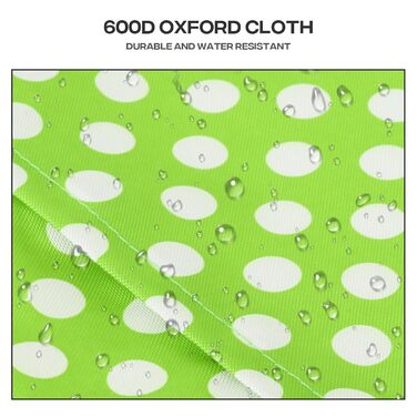 Візок для тварин: для собак та котів, 3 колеса, складний, з кошиком та тримачем для напоїв (зелений з візерунком)