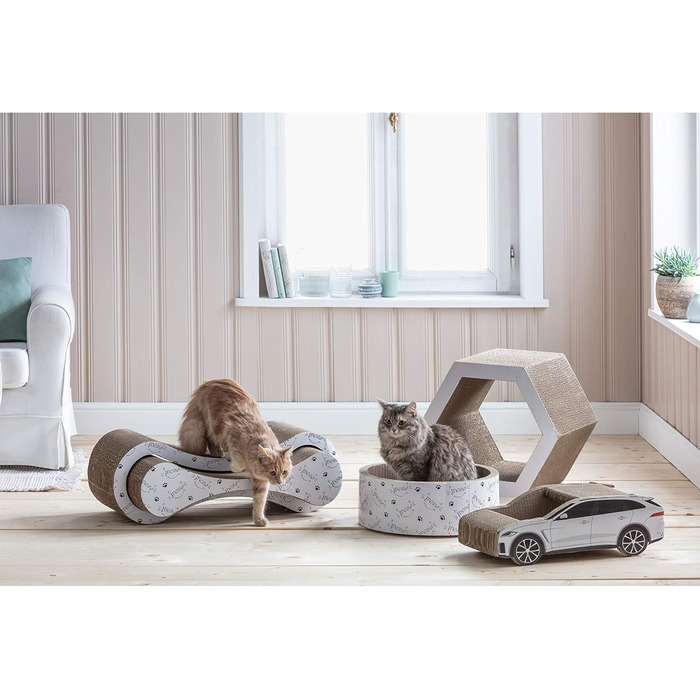 Кігтеточка для котів Dehner Lieblinge Scratch Circle з котячою м'ятою, діаметр 43 см, висота 15.5 см, з натурального картону, сертифікат FSC®