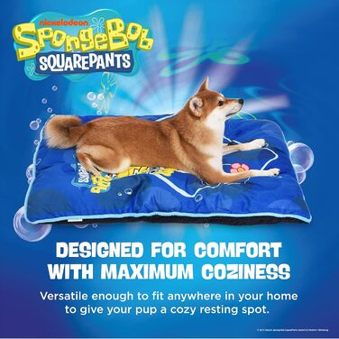 Ліжко для собак Spongebob Squarepants Bikini Bottom Napper — м'яке, плюшеве, ізнімний чохол, пране, для домашніх тварин