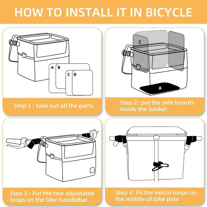 Велосипедний кошик для собак, переноска для тварин | Водонепроникний транспортер для домашніх улюбленців на закривання - універсальний кошик для цуценят та собак, кошик з кількома кишенями для поїздок, покупок