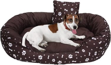 Ортопедичне ліжко для собак Luxus з м'яким бортиком, формастійке, стійке до подряпин, легке у чищенні (колір: коричневий)