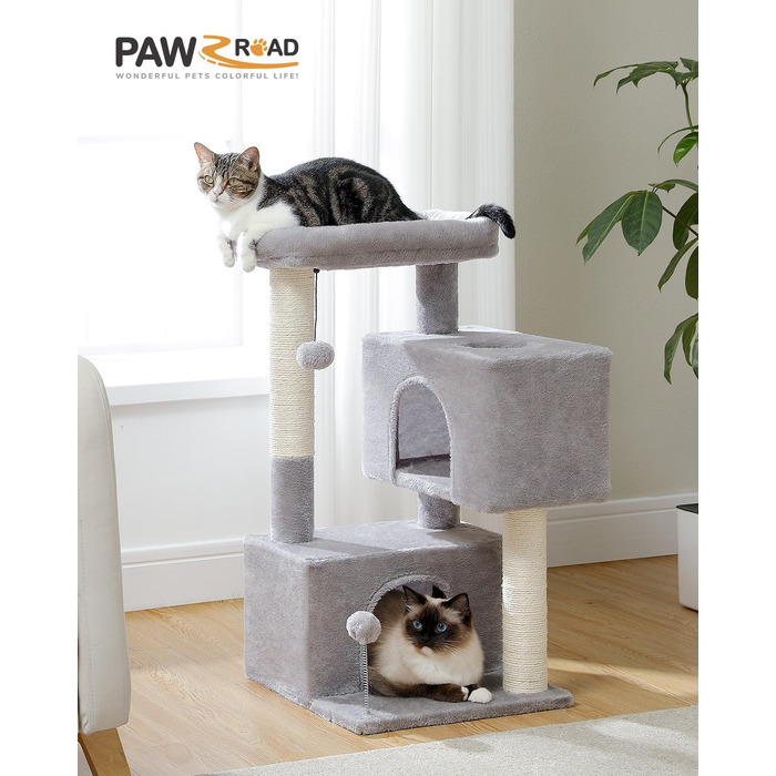 Котячий будиночок Petpela Gray - сучасний когтетоп сірого кольору