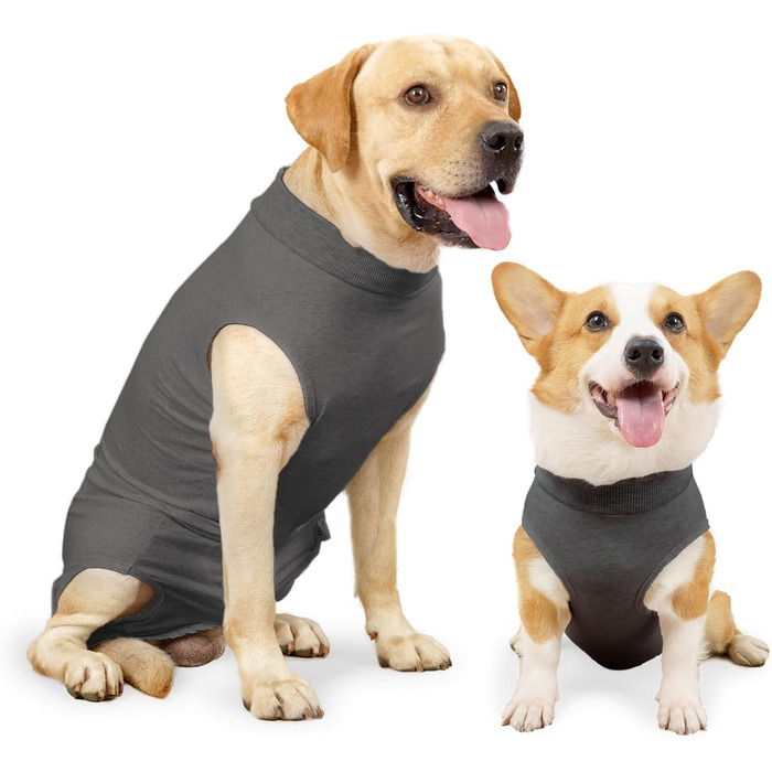 Захисний костюм для собак після кастрації Heywean, сірий, M - костюм для відновлення після операції