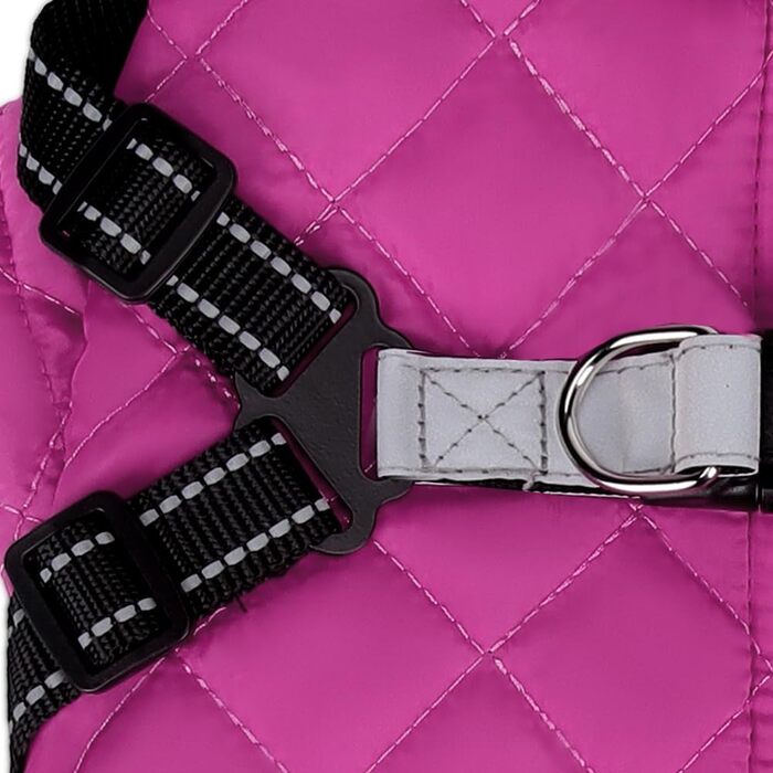 Зимова куртка для собак Lalzoo LUVI 2-в-1 з захистом від вітру та вологи – відображаюча куртка для маленьких та середніх собак, XL, рожева