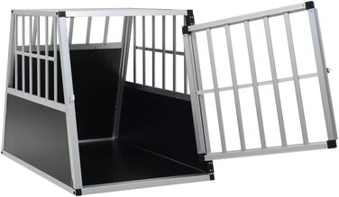 vidaXL Транспортна клітка для собак, одностворчата, 65x91x69,5 см, металева, перевезення та подорожі
