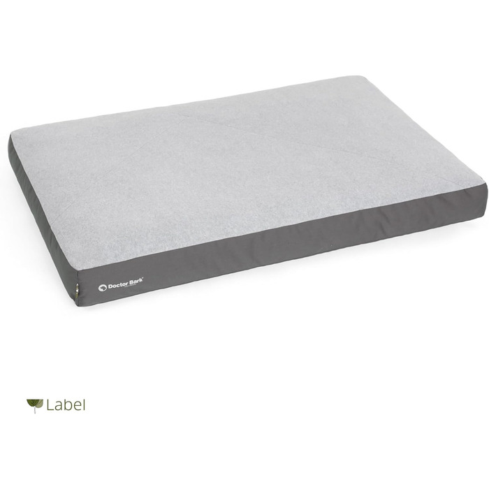 М'яке ліжко для собак великих порід Doctor Bark GreenLabel, 100x72 см, сіре. Легко миється, пухнасте, міцне, комфортне.
