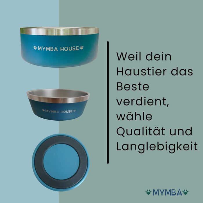 Нержавійна миска для корму для котів та собак, з неслизьким дном, легко миється, синього кольору