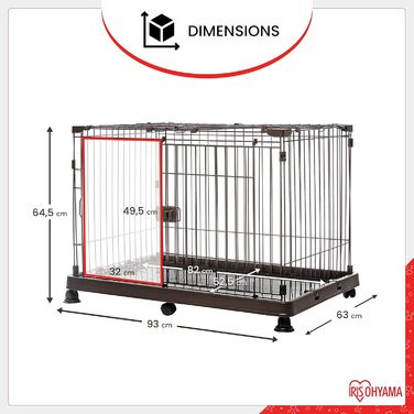 Клітка для собак та котів Iris Ohyama STS-1200TY, 66 см, коричнева, з дахом та замикаючоюся дверима, для внутрішнього та зовнішнього використання