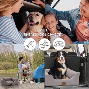 Софа-ліжко для собак MSS e.K. 60 x 44 см, сірий колір, знімний велюровий чохол та м'яка підстилка, 60 x 44 x 23 см. Підходить для великих собак, кошик для собак, лежанка для цуценят.