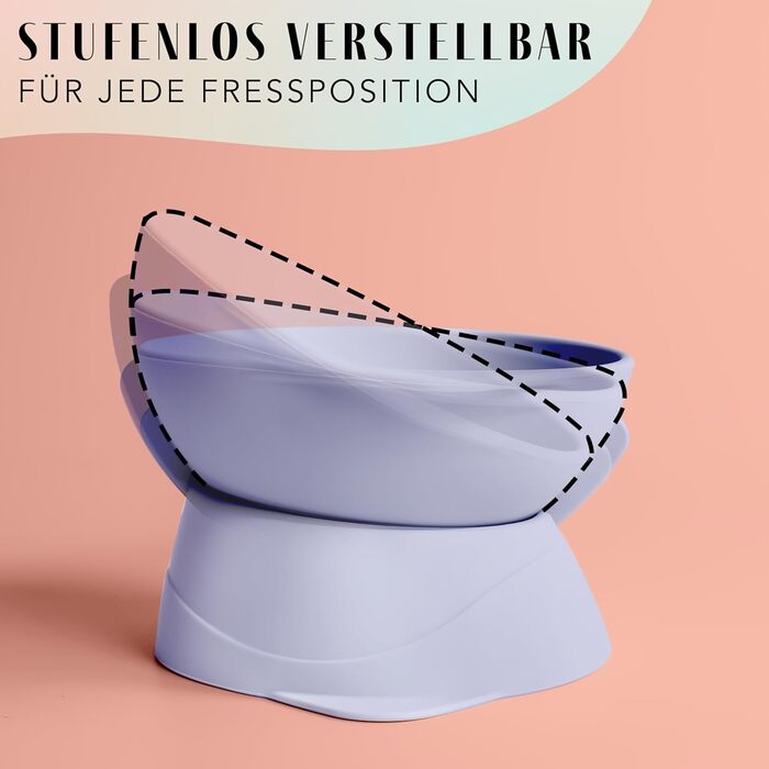 Підвищений миска для кота з регульованим нахилом | Миска для кота Silikon ne&no® (небесно-блакитний)