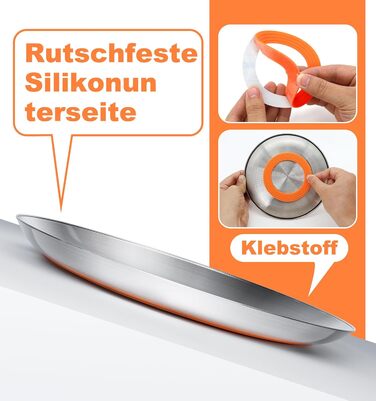 Набори мисок для котів (4 шт.) з нержавіючої сталі, проти ковзання, для вологого та сухого корму, 17 см, зручні для вусів