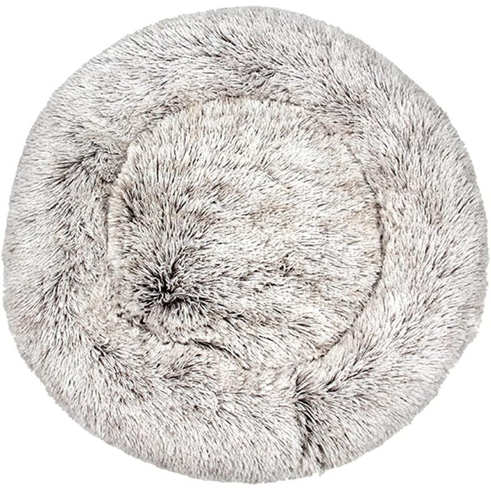 Кругле ліжко для собак та котів Chickw1, тепле м'яке ліжко-донат, зручне та миється, неслизька база, підходить для маленьких, середніх та великих собак (50см, колір: градієнт коричневого)