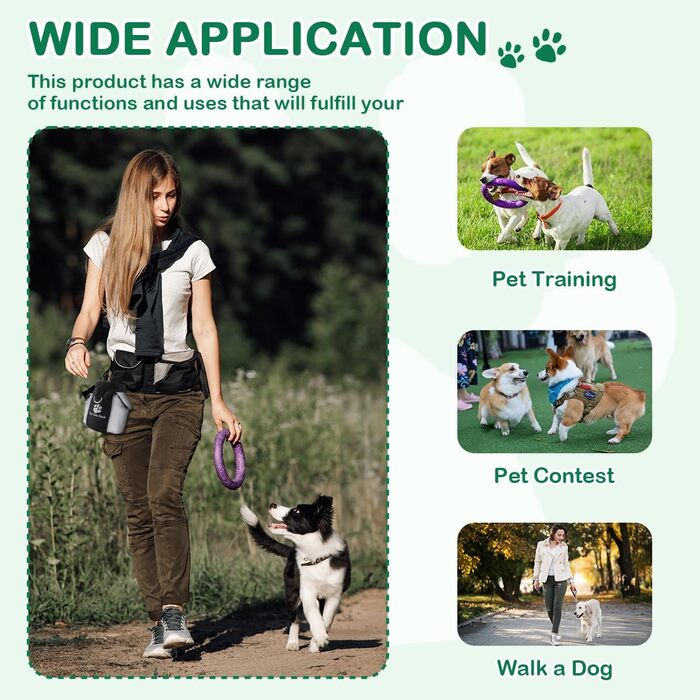 Сумка для ласощів для собак FERCAISH, сумка для корму, сумка для тренування собак Oxford, сумка для тренування собак з вільною рукою, сумка для ласощів з інтегрованим диспенсером для відходів для собак