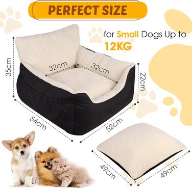 Автомобільний аксесуар для собак Aevcvok: зручний крісло-підставка для маленьких собак, чорного кольору, з безпечною лінією