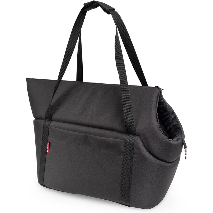 Сумка-переноска для собак Boutique Zoo - Чорний/Мінки, L (до 12 кг), 42x29x33 см