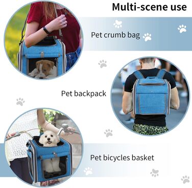 Рюкзак для собак на велосипеді: зручний перенос тварин під час прогулянок та подорожей | Рюкзак-переноска для собак з вентиляцією, регульованою ручкою, велика місткість, стабільний дизайн