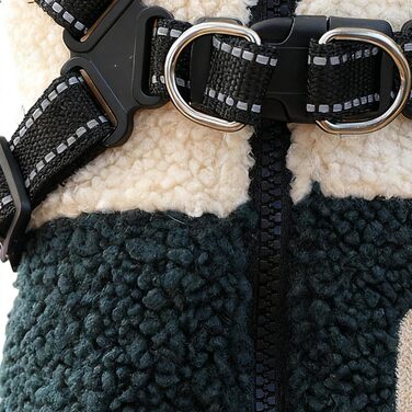 Теплий жилет для собак з флісовою підкладкою | Жилет для собак з отвором для шлейки | Для маленьких та середніх тварин | Підходить для холодних прогулянок та спорту | Зелено-білий