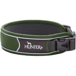 Нашийник для собак HUNTER DIVO, нейлоновий, розмір S, зелено-сірий