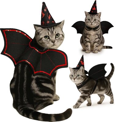 Костюм на Хелловін для собак: крила кажана, аксесуар для вечірки, одяг для цуценят, собак різних розмірів, кумедний косплей (один розмір)