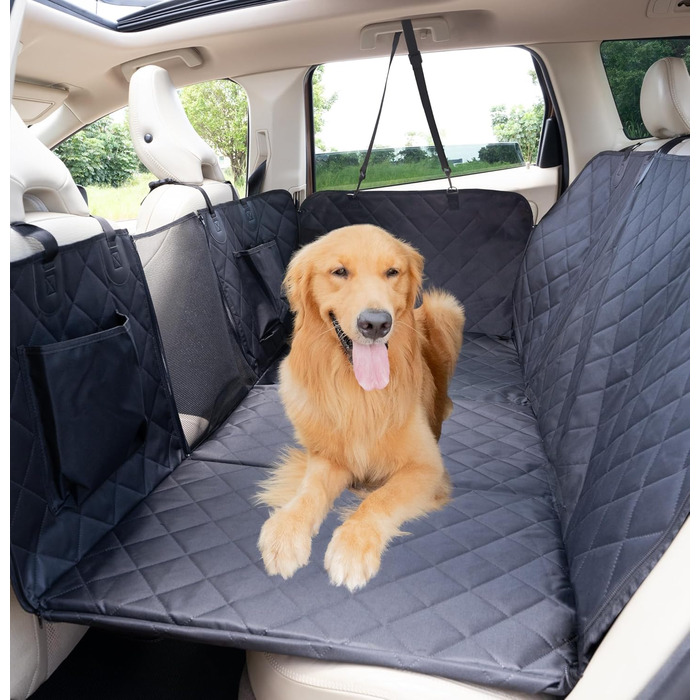 Підстилка для собак у машину: розширювач заднього сидіння, водовідштовхувальна, з кишенями та сіткою