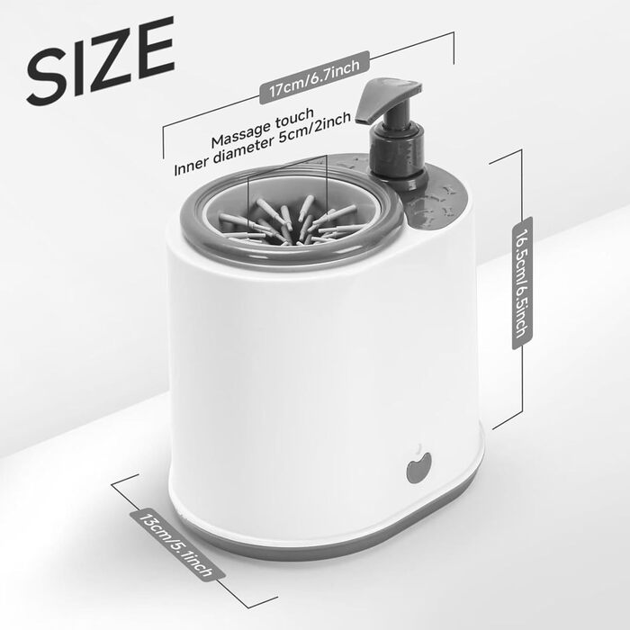 Автоматичний мийка лап для собак | Масажер лап | Мийка лап з м'якими щітками та мильним резервуаром | Для цуценят, котів, прогулянок