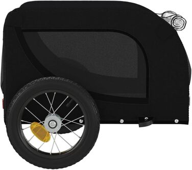 Причіп для велосипеда, переноска для собак, чорний (124x53x53 см)