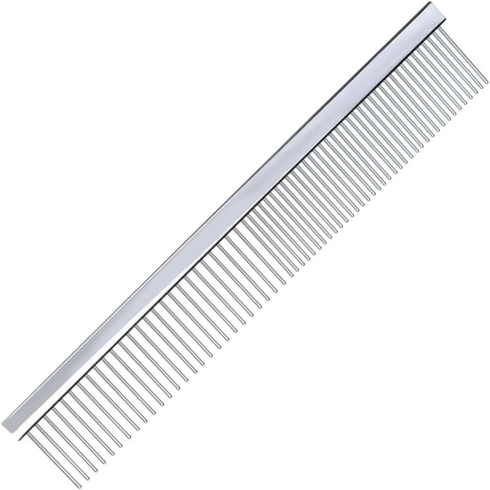 Професійний гребінець GROOM PROFESSIONAL Chrome для грумінгу тварин (19 см)