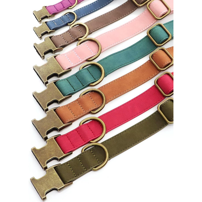 Нашийник для собак Didog з м'якої PU-шкіри, фіолетовий, розмір L (38,1-48,3 см), зручна застібка, для великих собак, для щоденних прогулянок