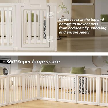 LoveTail Прозорий вольєр для собак з дверцятами, легкий у чищенні та встановленні, переносне огородження для цуценят для дому та саду (Білий, 77 см у висоту, 30,5 см)