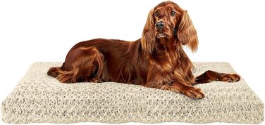 Крісло-лежанка для собак Homaxy, великих порід, м'яке ортопедичне, з антиковзним покриттям, 74x54x7 см, бежеве