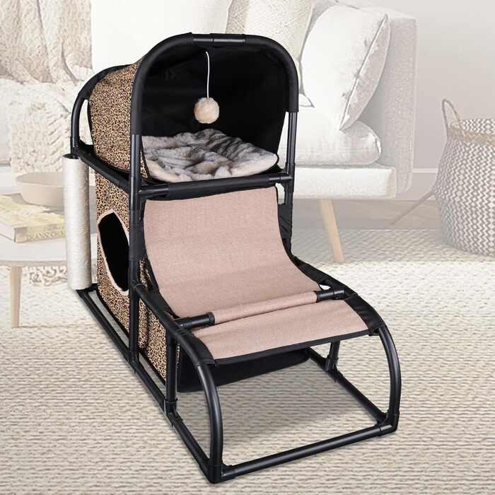 Goetland сучасний котячий будинок, когтеточка, котяче ліжко та ігровий комплекс 85 см для котів, будиночок, стовпчик, аксесуари для котів