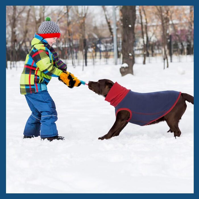 Пуловер для собак IECOii: теплий флісовий светр-жилет для собак, накидка-пуловер, теплий нашийник, сорочка для собак, пуловер для собак, флісовий пуловер для собак, сірий колір, розміри L (обхват грудей 48 см) та XL (обхват грудей 55 см), темно-синій колі