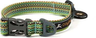 Ошийник для собак OllyDog Rescue регульований, легкий, з міцною пряжкою, для великих, середніх і малих порід, призматично-зелений