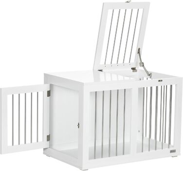 Клітка для собак PawHut - переносна будка для середніх собак, біла, 80 x 50 x 56,5 см