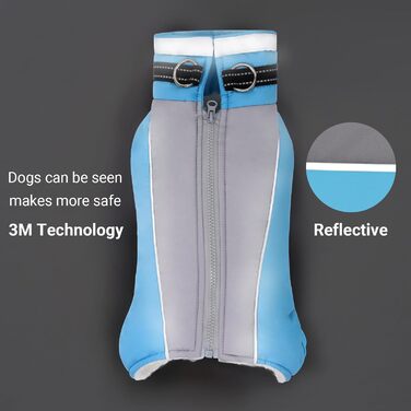 Тепла флісова куртка для собак JUY'S SONG з підкладкою, без рукавів, з блискавкою та світловідбиваючими смугами. Підходить для дівчаток (рожева) та хлопчиків (синя). Розміри: M.