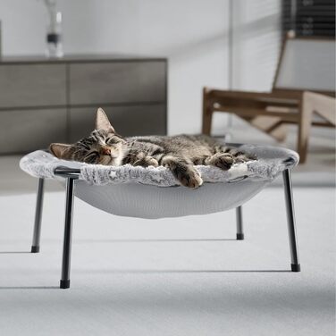 Кішка лежанка-гамак на стіну POMESEA з ефектом заглиблення, двосторонній яскравий матеріал, для використання цілий рік, можна прати в машині, легко монтується без інструментів - для котів в приміщенні та на вулиці, XXL