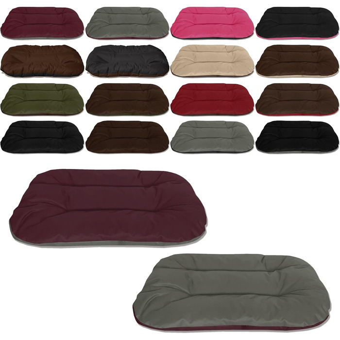 Льожа для собак BedDog® REX 2в1, велика, Бордо-сіра, овально-кругла, 80x60x11 см, для дому та вулиці