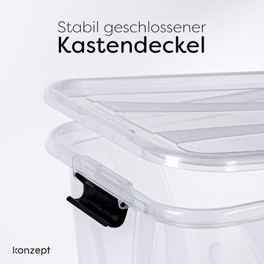 Ящик для зберігання Konzept з кришкою, 55L, BPA-free, міцні затискачі