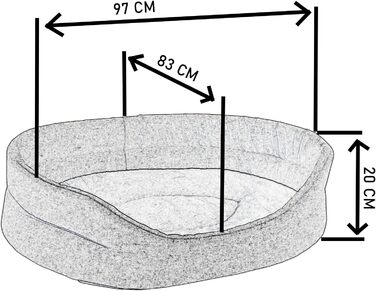 Крісло-лежанка для собак та котів SuperKissen24 - XL, 71x60 см, сірий льон, водонепроникне, Оeko-Tex сертифікат