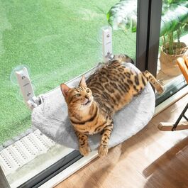 Гамак для котів CATISM на вікно, 50x36.5x20 см, сірий, з присосками