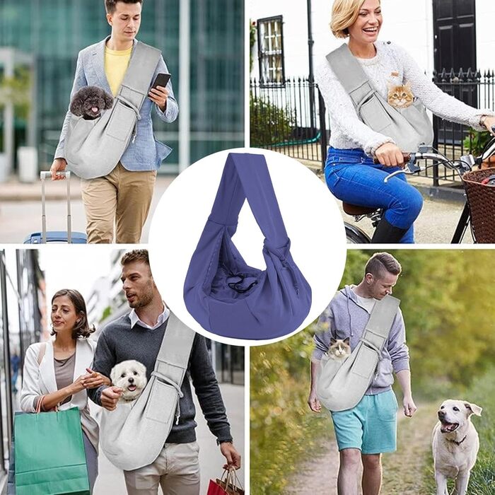 Сумка-переноска для котів та цуценят, блакитна, з сумкою для дрібних собак