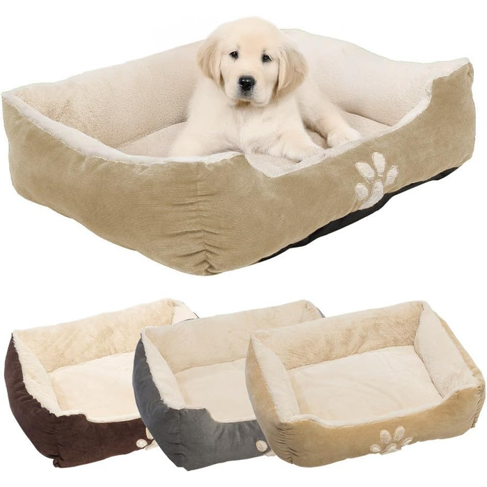 М'яке ліжко для собак та котів, бежеве, 60x50 см
