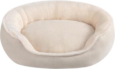 Кругле ліжко для котів та цуценят Hollypet, м'яке, дихаюче, бежеве (55*50*15 см)