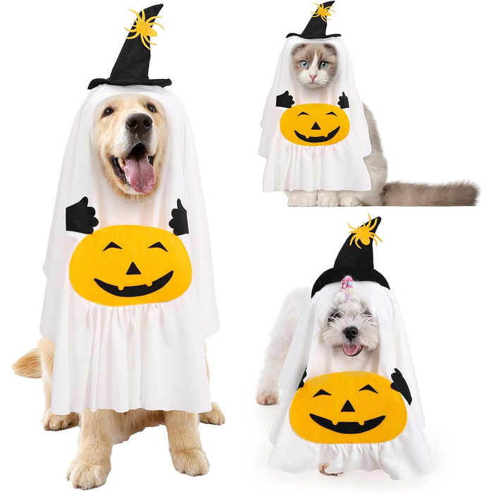 Костюм на Хелловін для домашніх тварин BT Bear, павук, для собак, розмір L, білий