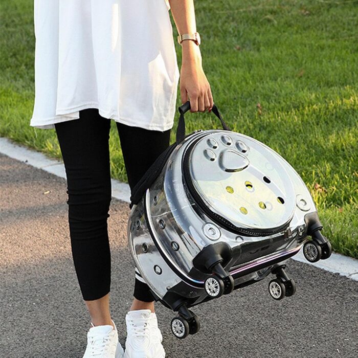 Транспортувальний рюкзак-переноска для тварин, ролл-переноска для котів та собак, з вентиляцією та тихими колесами