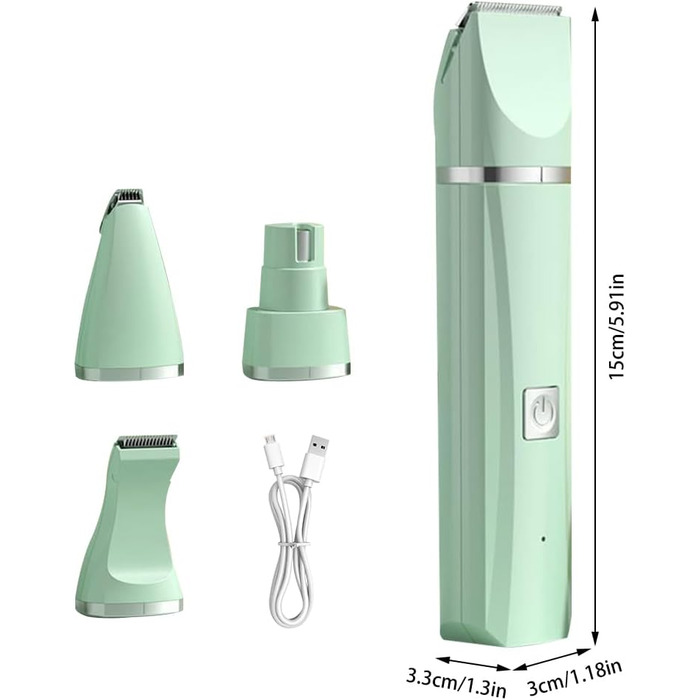 Набір для догляду за шерстю Petstyle Pro: 4 насадки, тиха машинка для собак, грумінг