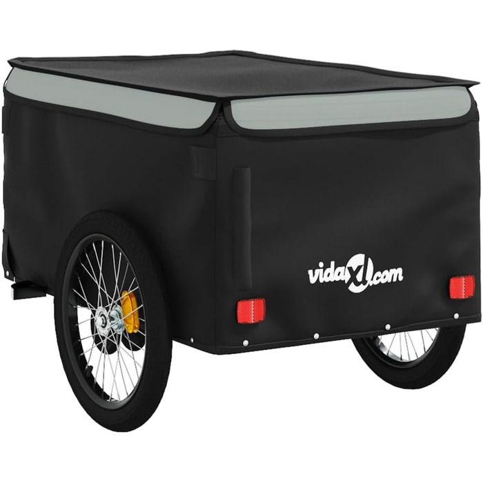 Причіп для велосипеда, причіп для собак, чорний та сірий, 45 кг, для перевезення покупок, компактна упаковка, легка збірка