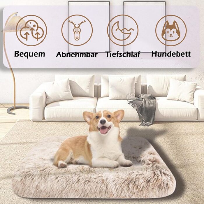 М'яке ортопедичне ліжко для собак та котів, 100x60x10 см, хакі